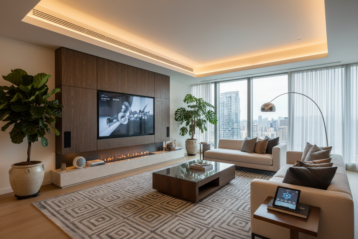 The Smart Living Room: Seamlessly Integrating Technology with Timeless Furniture Category: Modern Living / Tech & Design