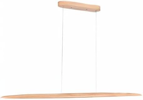 51" 36W Wood LED Linear Pendant Light Fixture Led Dining Room Light Dimmable Hanging Light Fixture for Dining Room Kitchen Island Pool Table Lights Natural Ash