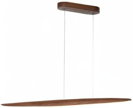 51" Wood Linear Pendant Light Wood Dining Room Light Fixture Modern Pool Table Lights Kitchen Island Lights for Dining Room Bar Kitchen Island Walnut Color