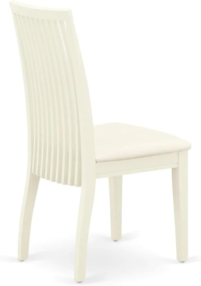 East West Furniture HBIP3-LWH-C 3 Piece Dinette Set for Small Spaces Contains a Round Dining Table with Pedestal and 2 Linen Fabric Upholstered Dining Chairs, 42x42 Inch, Linen White