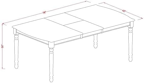 East West Furniture DOAV7-BCH-W 7 Piece Dining Table Set Consist of a Rectangle Dining Room Table with Butterfly Leaf and 6 Wood Seat Chairs, 42x78 Inch, Black & Cherry