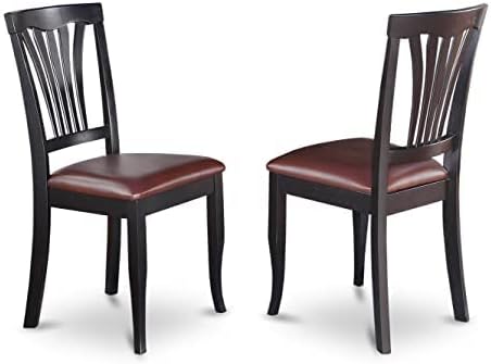 East West Furniture DOAV7-BCH-LC 7 Piece Kitchen Table & Chairs Set Consist of a Rectangle Butterfly Leaf Dining Table and 6 Faux Leather Upholstered Chairs, 42x78 Inch, Black & Cherry