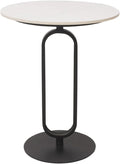 Side Table with Marble Top Metal Pub Bar Round Table Modern Sofa Side End Table Coffee Tray Side Desk for Couch Living Room Bedroom