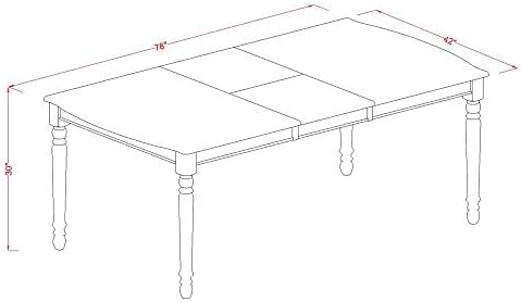 East West Furniture DOKE5-BCH-LC 5 Piece Dinette Set for 4 Includes a Rectangle Dining Room Table with Butterfly Leaf and 4 Faux Leather Kitchen Dining Chairs, 42x78 Inch, Black & Cherry