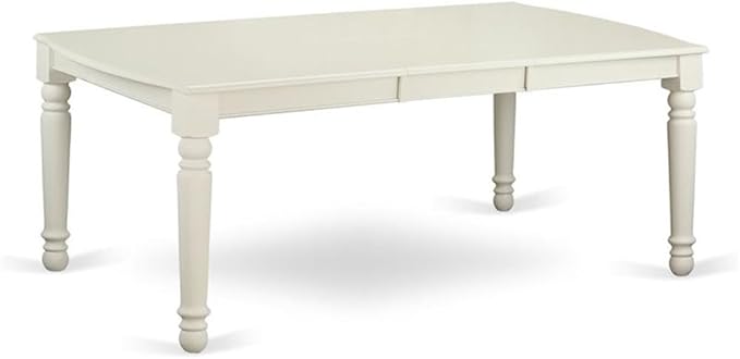 East West Furniture DOAV9-LWH-W 9 Piece Modern Dining Table Set Includes a Rectangle Wooden Table with Butterfly Leaf and 8 Kitchen Dining Chairs, 42x78 Inch, Linen White