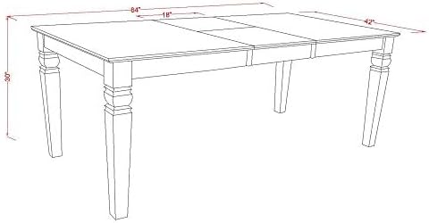 East West Furniture LGAV7-LWH-W 7 Piece Dining Room Table Set Consist of a Rectangle Kitchen Table with Butterfly Leaf and 6 Dining Chairs, 42x84 Inch, Linen White