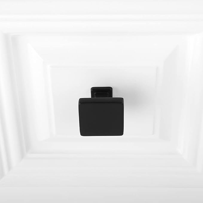 KOOFIZO 30 Pack Black Cabinet Knobs Matte Black Drawer Knobs K08 Square Single Hole Cabinet Pulls for Cabinets Drawer Dresser Cupboard Bedroom Closet Bathroom Vanity