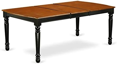 East West Furniture DOPL9-BCH-W 9 Piece Dining Room Table Set Includes a Rectangle Wooden Table with Butterfly Leaf and 8 Kitchen Dining Chairs, 42x78 Inch, Black & Cherry