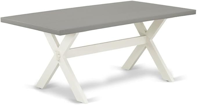 East West Furniture X097LA015-5 5 Piece Kitchen Table Set for 4 Includes a Rectangle Dining Room Table with X-Legs and 4 Baby Blue Linen Fabric Upholstered Chairs, 40x72 Inch, Multi-Color