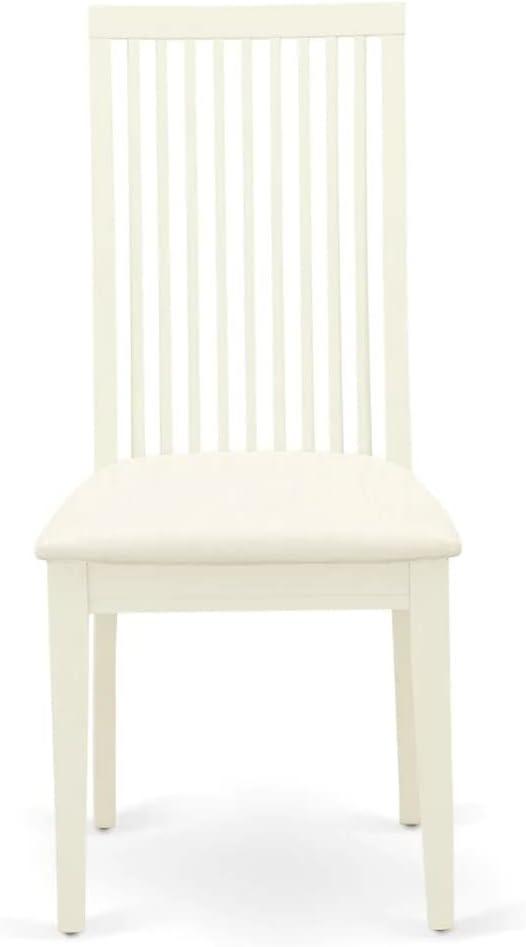 East West Furniture DMIP5-LWH-C 5 Piece Modern Dining Table Set Includes a Round Wooden Table with Dropleaf and 4 Linen Fabric Upholstered Dining Chairs, 42x42 Inch, Linen White