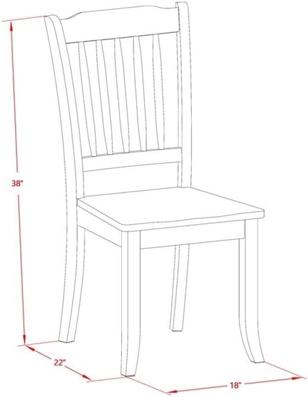 East West Furniture QUDA5-BCH-W 5 Piece Dinette Set for 4 Includes a Rectangle Dining Table with Butterfly Leaf and 4 Dining Room Chairs, 40x78 Inch, Black & Cherry