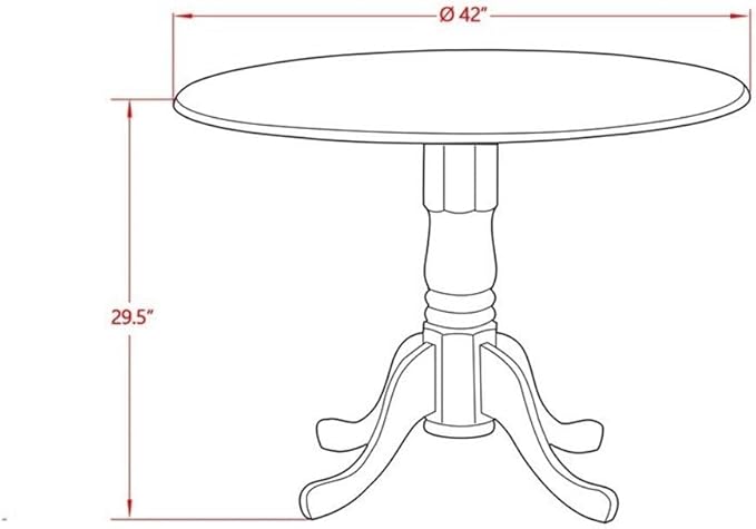 East West Furniture DMAB5-OAK-04 5 Piece Dining Set Includes a Round Dining Room Table with Dropleaf and 4 Light Tan Linen Fabric Upholstered Parson Chairs, 42x42 Inch, Oak