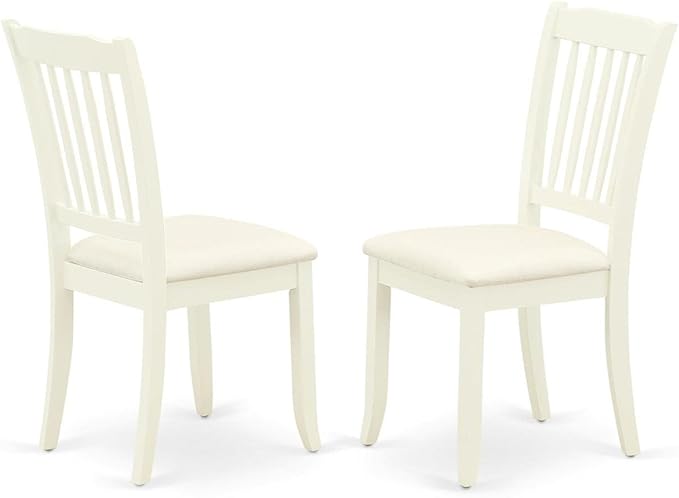 East West Furniture SHDA5-WHI-C 5 Piece Modern Dining Table Set Includes a Round Kitchen Table with Pedestal and 4 Linen Fabric Kitchen Dining Chairs, 42x42 Inch, Linen White