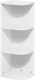 Furinno Pasir 3-Tier Corner Open Shelf Bookcase, White