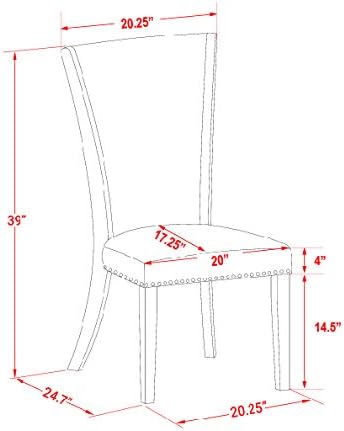 East West Furniture VEP0T05 Verona Parson Chairs - Nailhead Trim Grey Linen Fabric Padded Dining Chairs, Set of 2, Wirebrushed Linen White