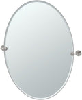 Gatco 4299LG Latitude II Rectangle Mirror,, Satin Nickel, 32 Inch, Frameless Oval