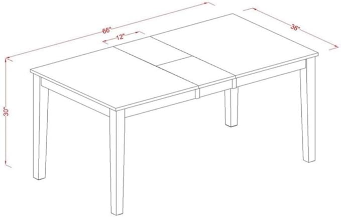 East West Furniture NIQU7-WHI-W 7 Piece Dining Table Set Consist of a Rectangle Dining Room Table with Butterfly Leaf and 6 Wooden Seat Chairs, 36x66 Inch, Buttermilk & Cherry