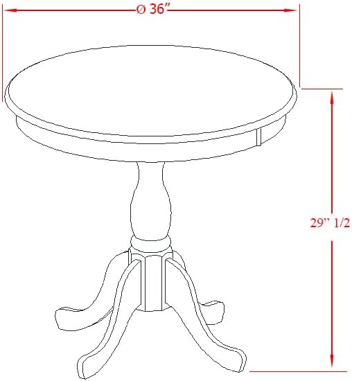 East West Furniture AMBR3-BCH-17 3 Piece Dining Table Set Contains a Round Kitchen Table with Pedestal and 2 Light Sable Linen Fabric Upholstered Kitchen Chairs, 36x36 Inch, Black & Cherry