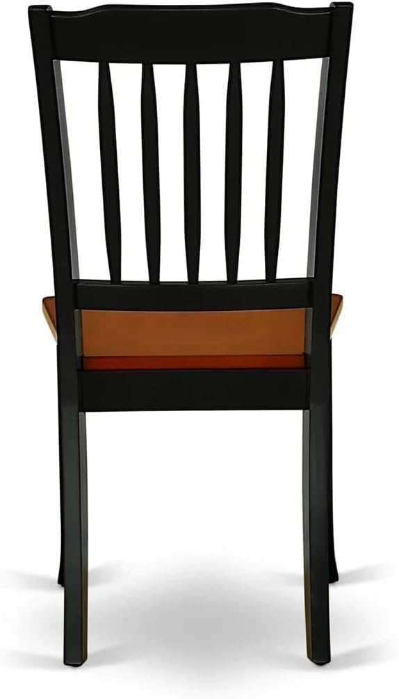 East West Furniture QUDA7-BCH-W 7 Piece Dining Table Set Consist of a Rectangle Dining Room Table with Butterfly Leaf and 6 Wood Seat Chairs, 40x78 Inch, Black & Cherry