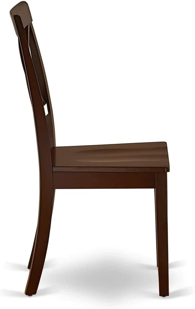 East West Furniture HBBO5-MAH-W 5 Piece Dining Set Includes a Round Dining Table with Pedestal and 4 Kitchen Chairs, 42x42 Inch, Mahogany