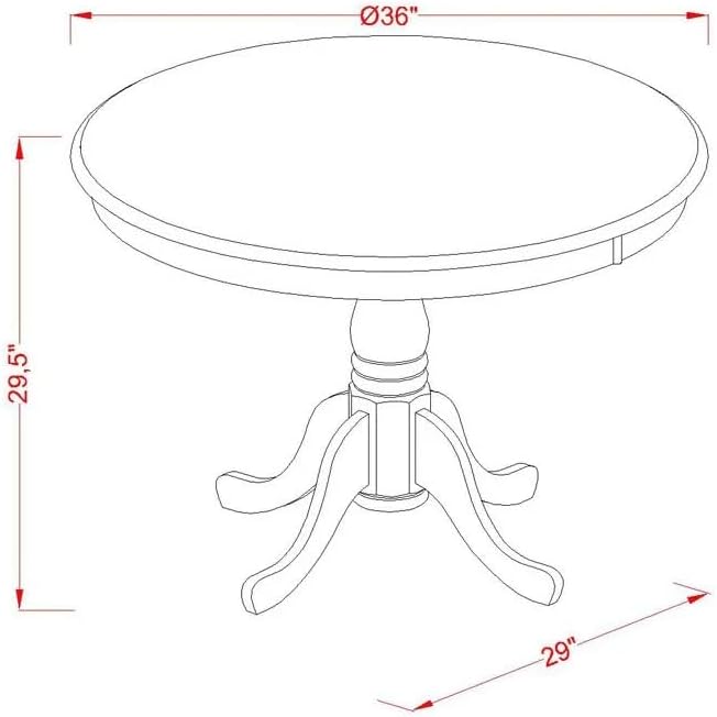East West Furniture ANDR3-OAK-16 3 Piece Dining Table Set Contains a Round Kitchen Table with Pedestal and 2 Dark Khaki Linen Fabric Upholstered Kitchen Chairs, 36x36 Inch, Oak