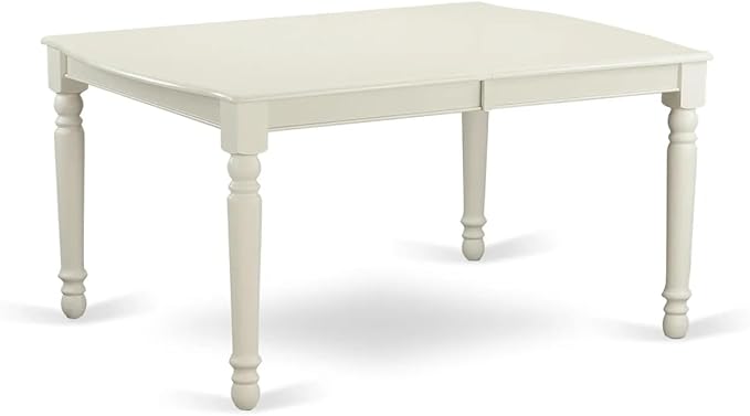 East West Furniture DOAS9-LWH-41 9 Piece Dining Table Set Includes A Kitchen Table and 8 Platinum Gray Polyester Fabric Person Chairs with Stylish Back- Linen White Finish
