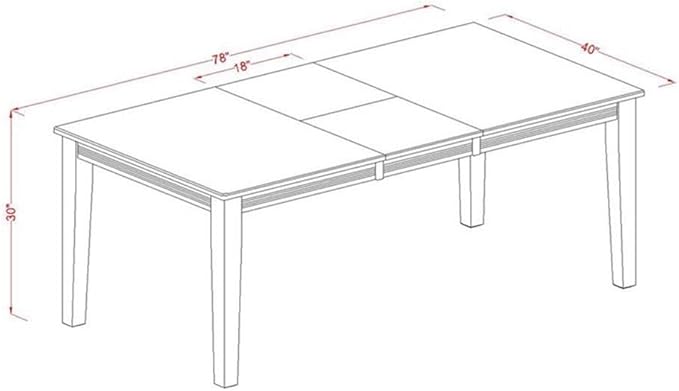 East West Furniture QUPL9-WHI-W 9 Piece Modern Dining Table Set Includes a Rectangle Wooden Table with Butterfly Leaf and 8 Kitchen Dining Chairs, 40x78 Inch, Buttermilk & Cherry