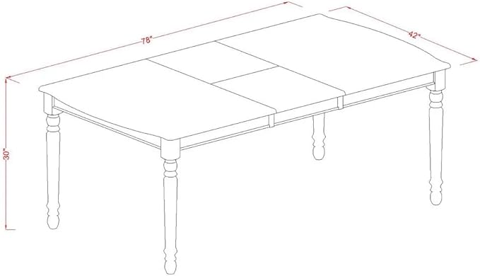 East West Furniture DODA5-MAH-23 5 Piece Dining Room Set Consists of a Rectangle Wooden Table with Butterfly Leaf and 4 Polyester Fabric Upholstered Chairs, 42x78 Inch, Mahogany