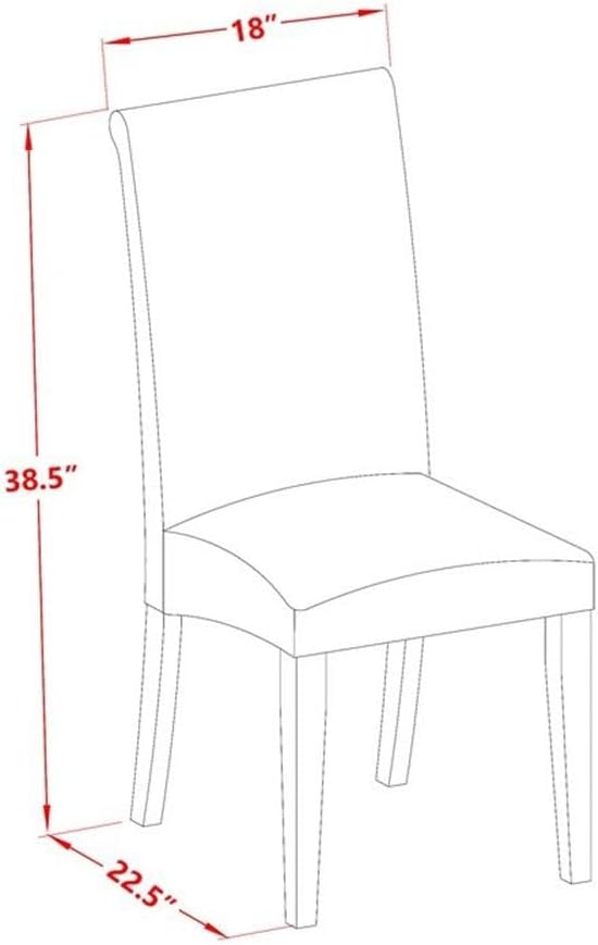 East West Furniture LGBA9-LWH-01 9 Piece Dining Room Set Includes a Rectangle Wooden Table with Butterfly Leaf and 8 Cream Linen Fabric Parson Dining Room Chairs, 42x84 Inch, Linen White