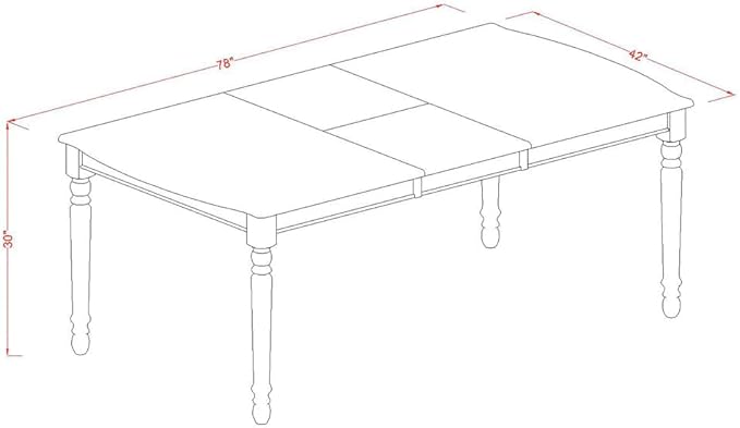 East West Furniture DOPL9-BCH-W 9 Piece Dining Room Table Set Includes a Rectangle Wooden Table with Butterfly Leaf and 8 Kitchen Dining Chairs, 42x78 Inch, Black & Cherry