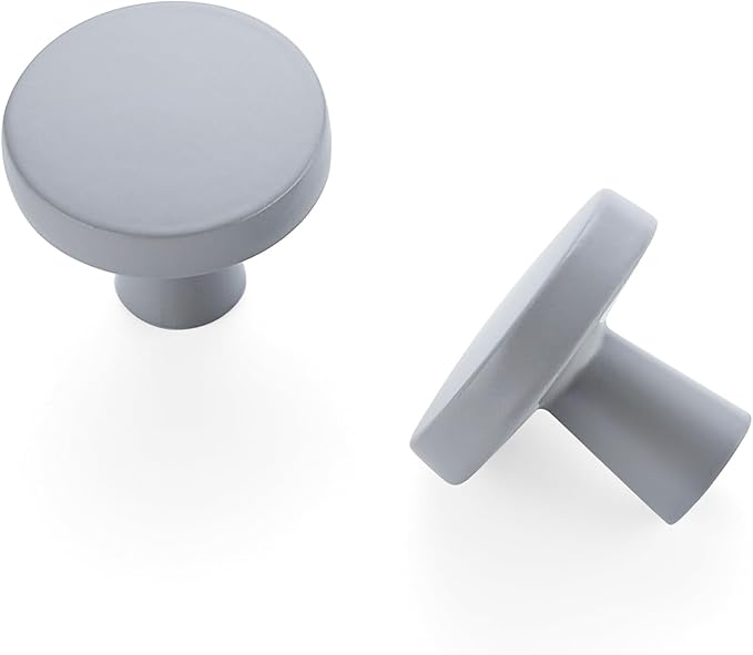 Ravinte 10 Pack Drawer Pulls 1-1/4 Inch Kitchen Cabinet Knobs Solid Round Dresser Drawer Knobs Grey Dresser Knobs Drawer Knobs Simple Cabinet Hardware for Cupboard Drawer Pulls