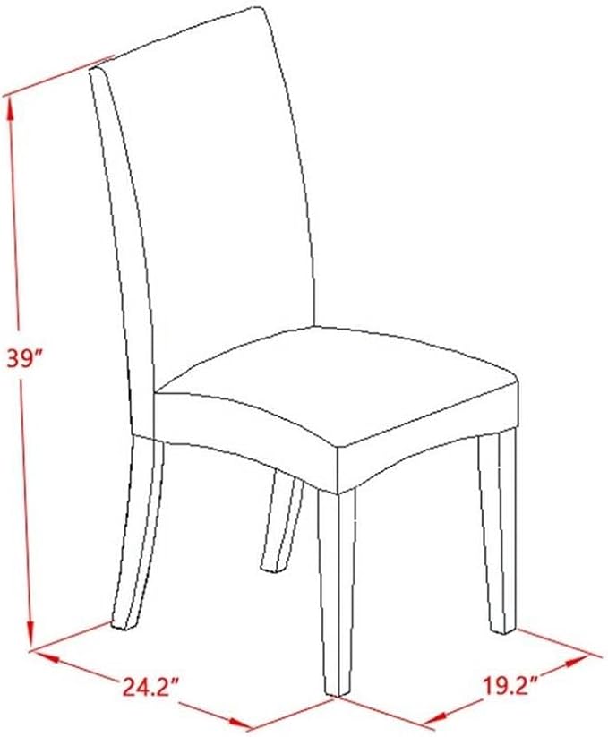East West Furniture X696DR124-7 7 Piece Dining Set Consist of a Rectangle Dining Room Table with X-Legs and 6 Black Color Linen Fabric Upholstered Chairs, 36x60 Inch, Multi-Color