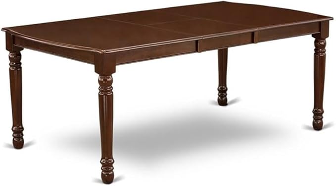 East West Furniture DOCL7-MAH-C 7 Piece Kitchen Table & Chairs Set Consist of a Rectangle Butterfly Leaf Dining Table and 6 Linen Fabric Upholstered Chairs, 42x78 Inch, Mahogany