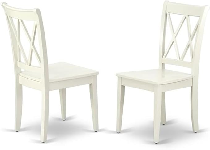 East West Furniture DOCL5-LWH-W 5 Piece Dining Table Set for 4 Includes a Rectangle Kitchen Table with Butterfly Leaf and 4 Dinette Chairs, 42x78 Inch, Linen White