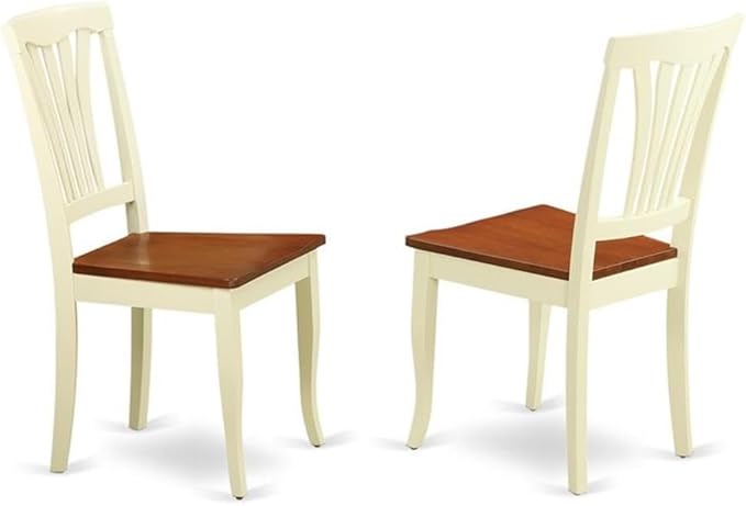 East West Furniture DOAV9-WHI-W 9 Piece Dining Table Set Includes a Rectangle Dining Room Table with Butterfly Leaf and 8 Wooden Seat Chairs, 42x78 Inch, Buttermilk & Cherry