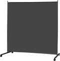 MAYOLIAH Large Single Panel Room Divider on Wheels, 71”W x 75”H Rolling Privacy Screen, Portable Wall Divider for Home Office Partition, Grey