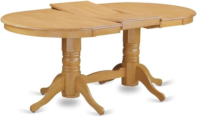 East West Furniture VAAN5-OAK-W 5 Piece Dining Set Includes an Oval Dining Table with Butterfly Leaf and 4 Kitchen Chairs, 40x76 Inch, Oak