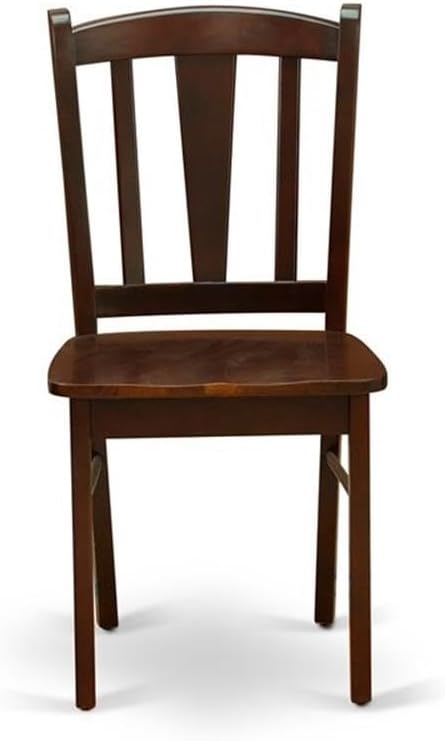 East West Furniture HLDL5-MAH-W 5 Piece Kitchen Table Set for 4 Includes a Round Dining Table with Pedestal and 4 Dining Room Chairs, 42x42 Inch, Mahogany