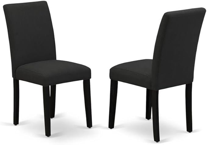 East West Furniture X677AB624-5 5 Piece Dining Set Includes a Rectangle Dining Room Table with X-Legs and 4 Black Color Linen Fabric Upholstered Parson Chairs, 40x72 Inch, Multi-Color