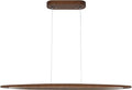 39" Wood Linear Pendant Light LED Dimmable Hanging Light Dinning Room Light Fixture Island Lights 24w for Dining Room Kitchen Island Bar Walnut Color