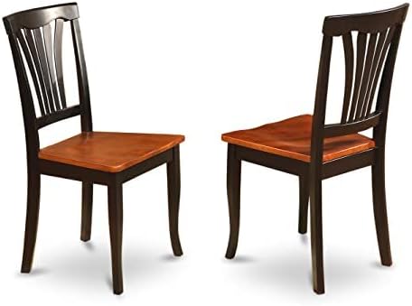 East West Furniture DOAV7-BCH-W 7 Piece Dining Table Set Consist of a Rectangle Dining Room Table with Butterfly Leaf and 6 Wood Seat Chairs, 42x78 Inch, Black & Cherry