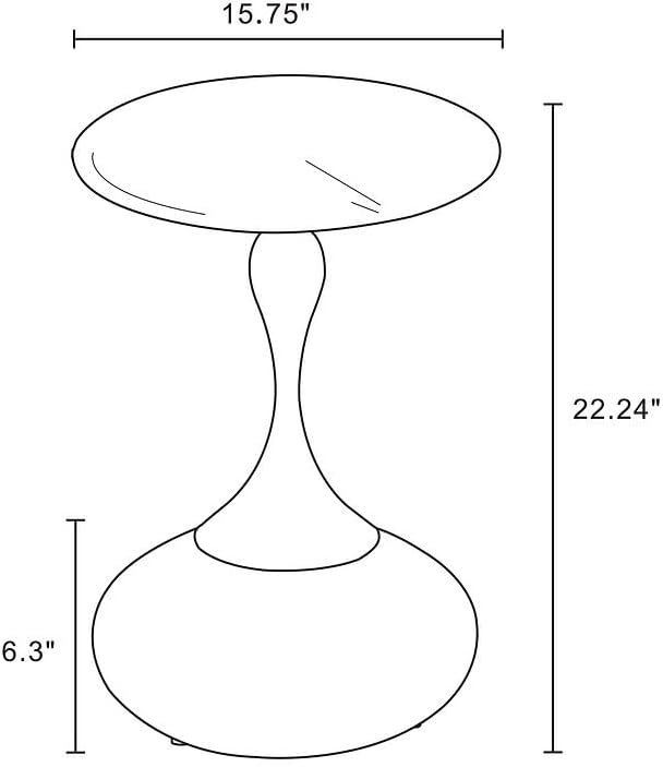 Manhattan Comfort Patchin Modern 15.75" Round End Table - Sleek Wood-Finished Steel Base with Gold Tabletop, Fully Assembled Accent Furniture, Set of 2, Brown/Gold