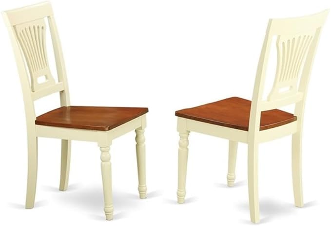 East West Furniture QUPL9-WHI-W 9 Piece Modern Dining Table Set Includes a Rectangle Wooden Table with Butterfly Leaf and 8 Kitchen Dining Chairs, 40x78 Inch, Buttermilk & Cherry