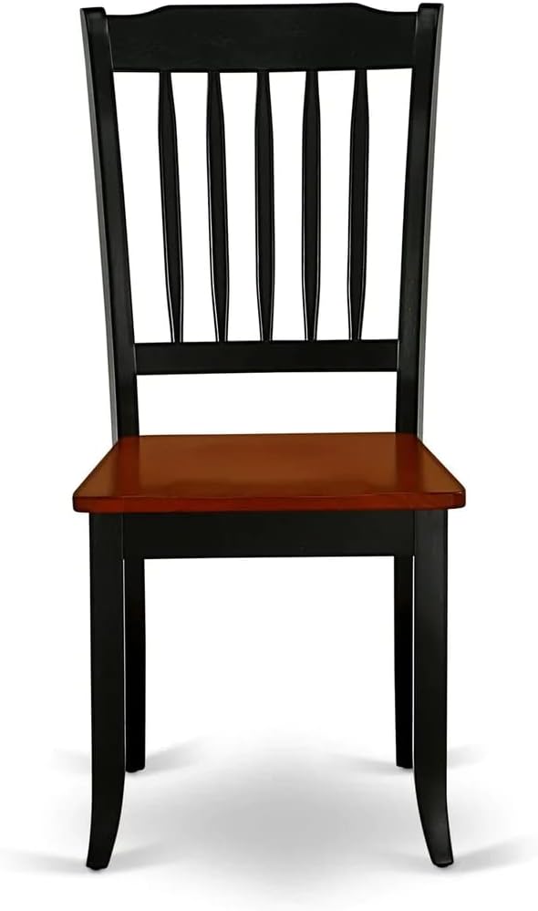 East West Furniture QUDA9-BCH-W 9 Piece Modern Dining Table Set Includes a Rectangle Wooden Table with Butterfly Leaf and 8 Dining Room Chairs, 40x78 Inch, Black & Cherry