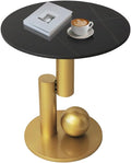 Side Table with Marble Top Metal Gold End Table Modern Sofa Side End Table Coffee Round Side Desk for Couch Living Room Bedroom