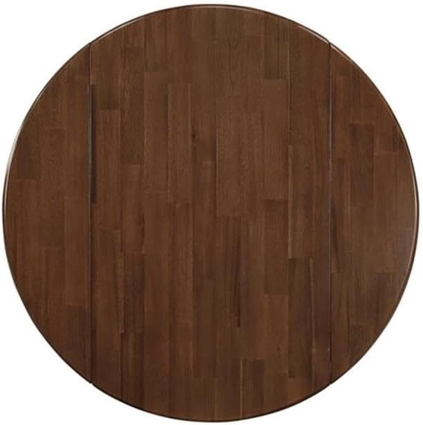East West Furniture DLEL5-AWA-05 5 Piece Dinette Set for Small Spaces Includes a Round Kitchen Table with Dropleaf and 4 Parson Dining Chairs, 42x42 Inch, Antique Walnut