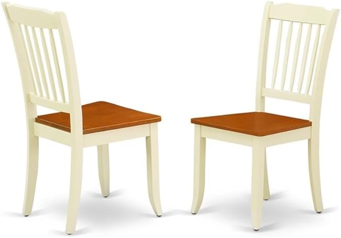 East West Furniture DODA9-BMK-W 9 Piece Dining Room Table Set Includes a Rectangle Wooden Table with Butterfly Leaf and 8 Kitchen Dining Chairs, 42x78 Inch, Buttermilk & Cherry