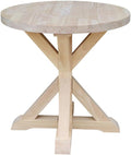 IC International Concepts, Sierra Round End Table, Solid Wood, Real Parawood, 26" W x 26" D x 26" H, Easy Assembly, DIY, Paint or Stain Your Way, Unfinished