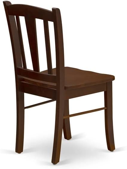 East West Furniture HLDL5-MAH-W 5 Piece Kitchen Table Set for 4 Includes a Round Dining Table with Pedestal and 4 Dining Room Chairs, 42x42 Inch, Mahogany