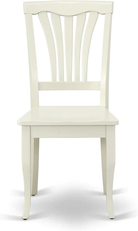 East West Furniture LGAV5-LWH-W 5 Piece Modern Dining Table Set Includes a Rectangle Wooden Table with Butterfly Leaf and 4 Dining Chairs, 42x84 Inch, Linen White